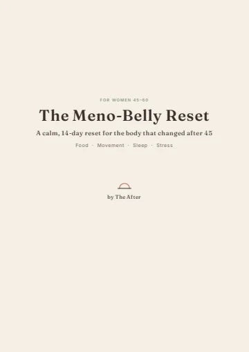 The Meno-Belly Reset guide open on a phone